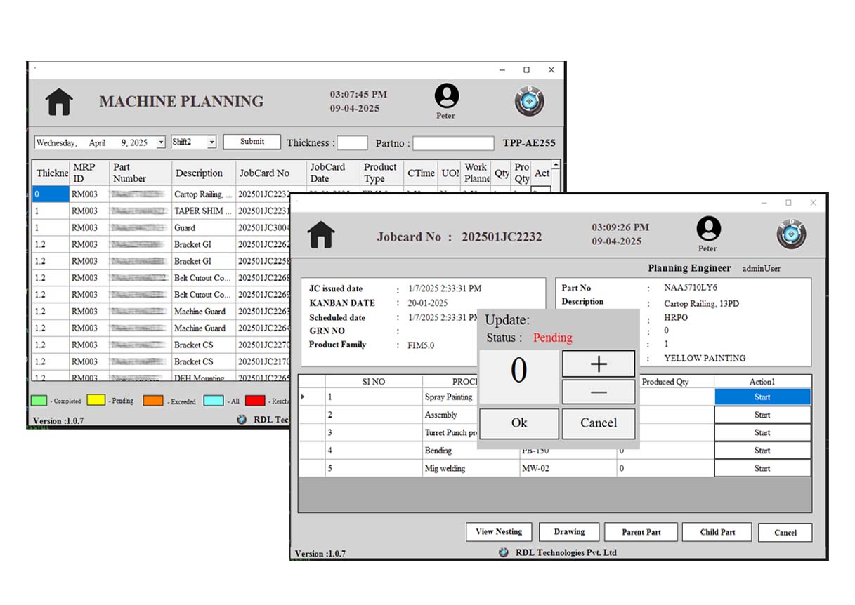 Real-time shop floor data monitoring
